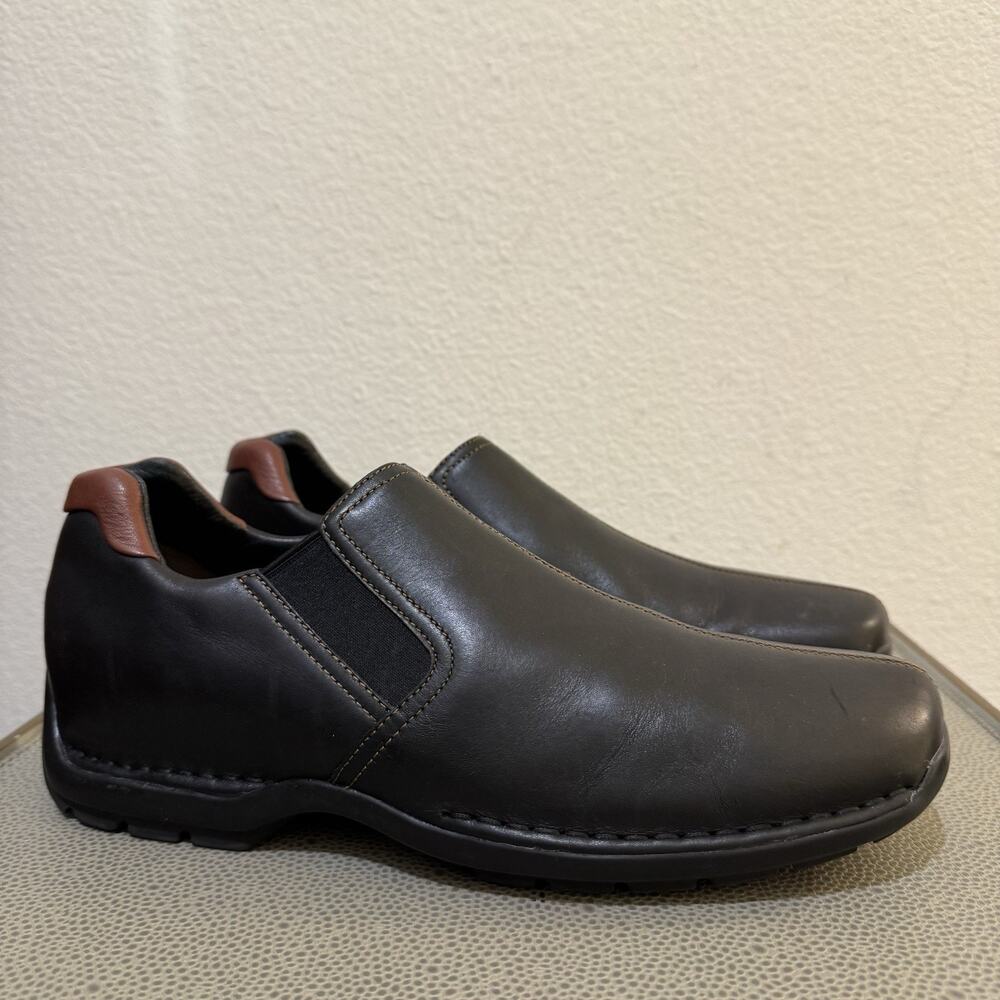 Cole Haan Zeno Loafers Shoes Mens Size 11 Black Brown Leather Slip On Stretch